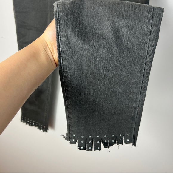 Elliot & Vine Gray Denim High Rise Ankle Cropped Jeans with Frayed Hem women  12 - Picture 3 of 13